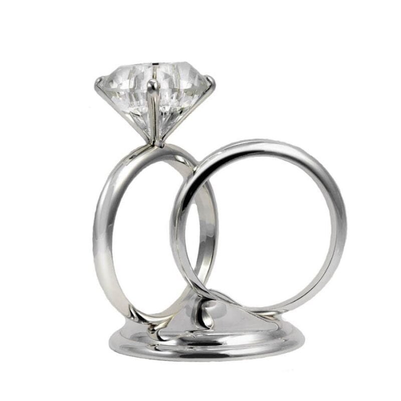 a Ring Shaped silver plated candle stand