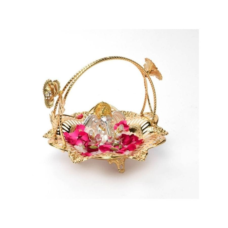 golden flower basket