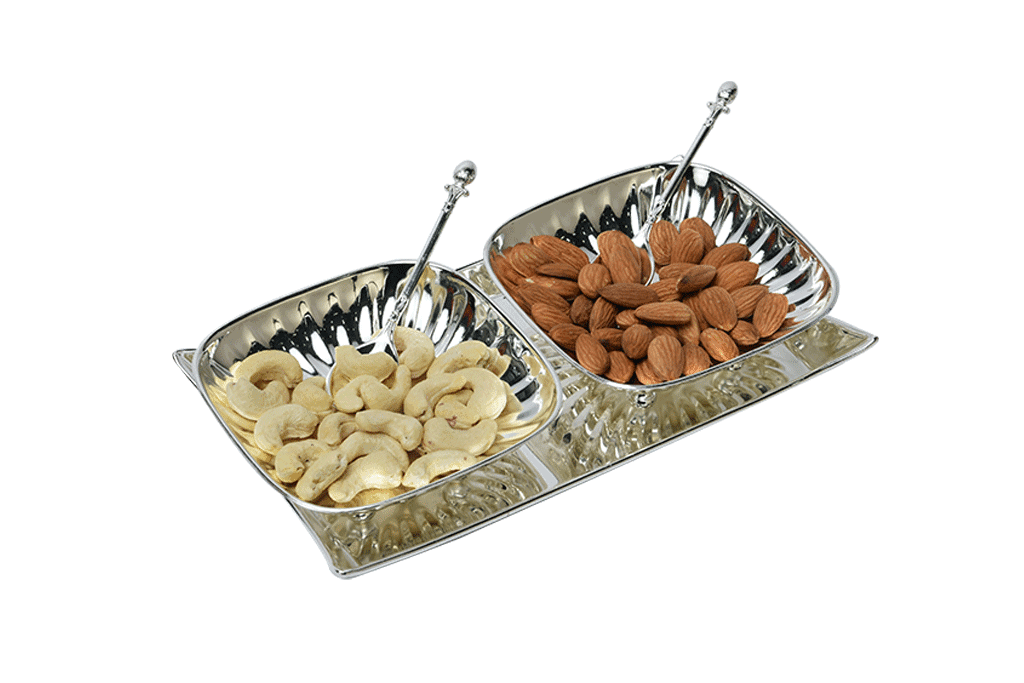Fluted Bowl Set With Tray