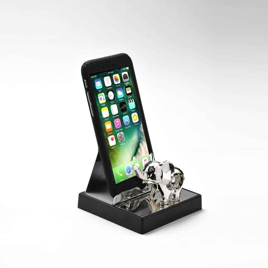 A Classy Mobile Stand With A Cute Elephant On Its Base