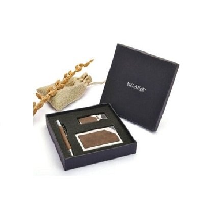 Leather finish pen and money and business card holder in meticulous packaging