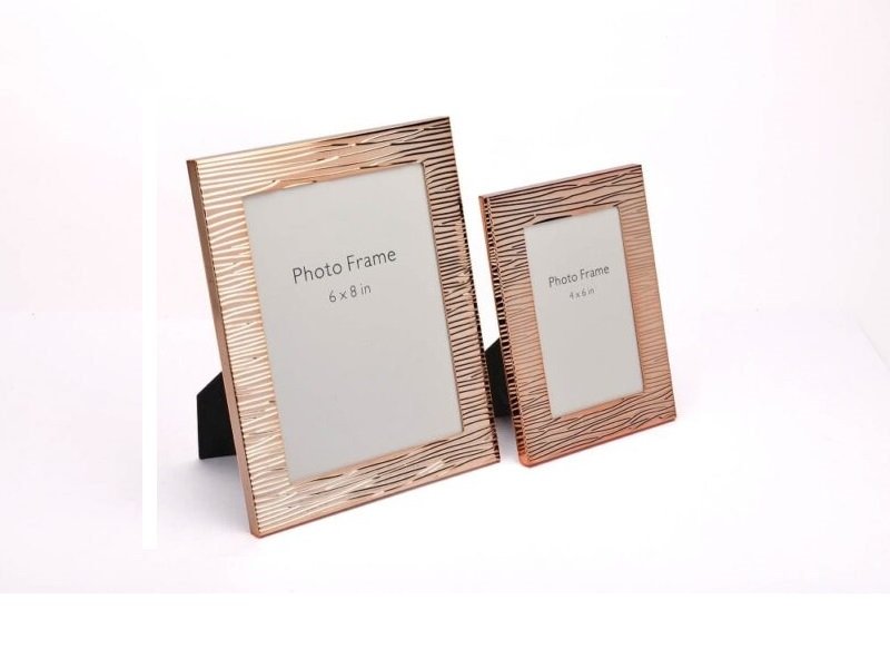 Ridged Texture Rose Gold Photo Frame in two different sizes