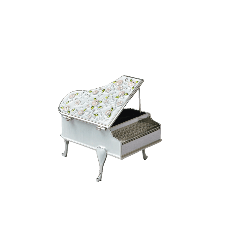 Musical Piano Silver Box