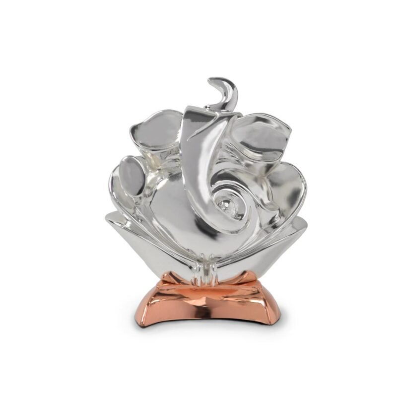 Lord Ganesha Silver & Rose Gold Idol