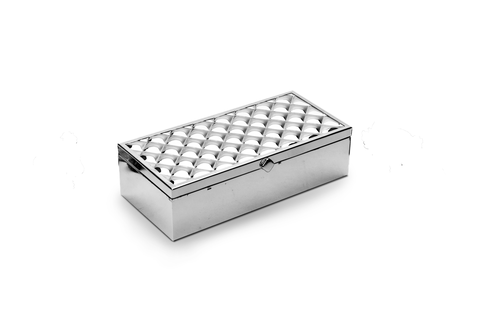 Criss-Cross Rectangle Silver Box