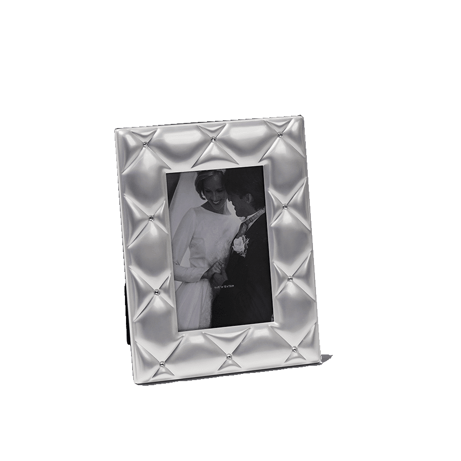 Tufted Design Silver Photo Frame