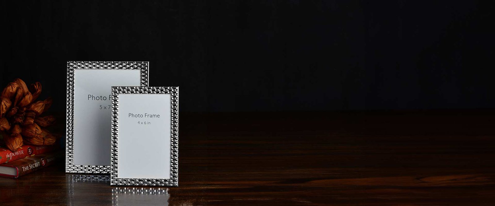 silver photo frames banner