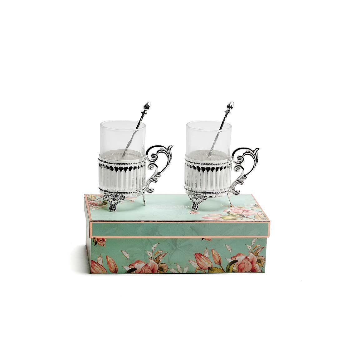 European Design Silver Mugs with Spoon