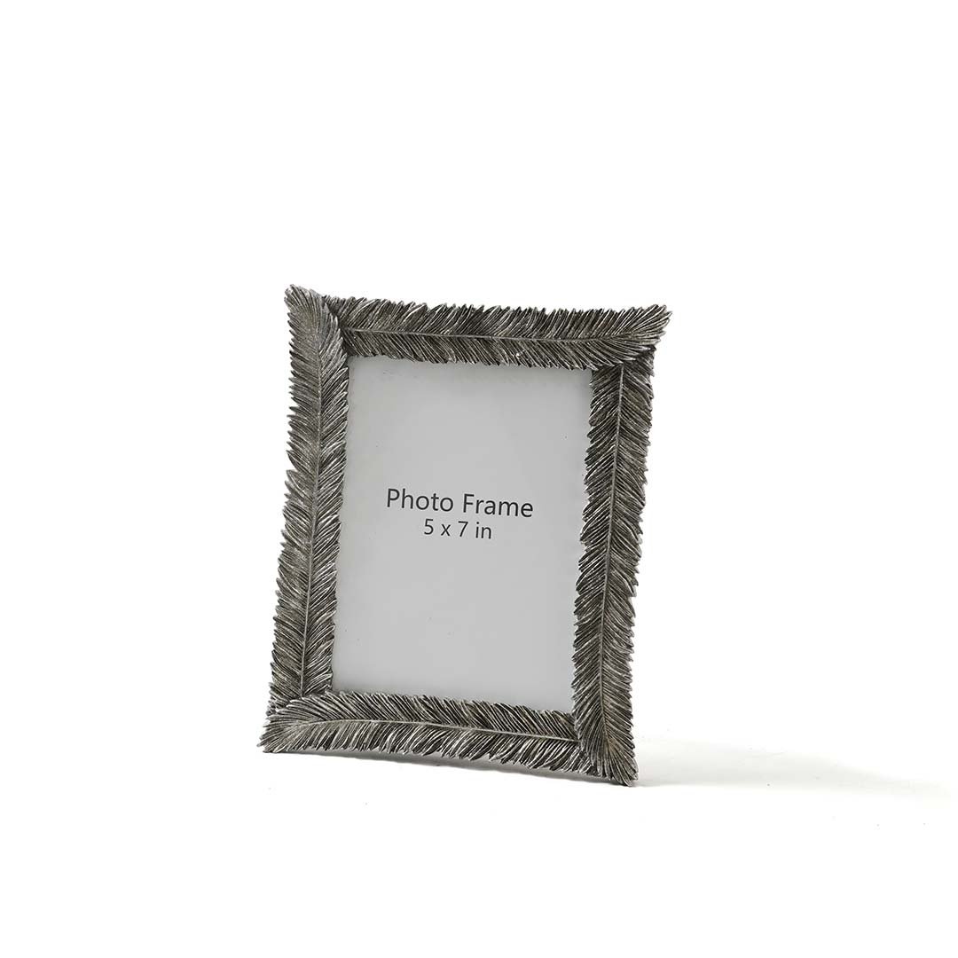 Feather Design Silver Photo Frame